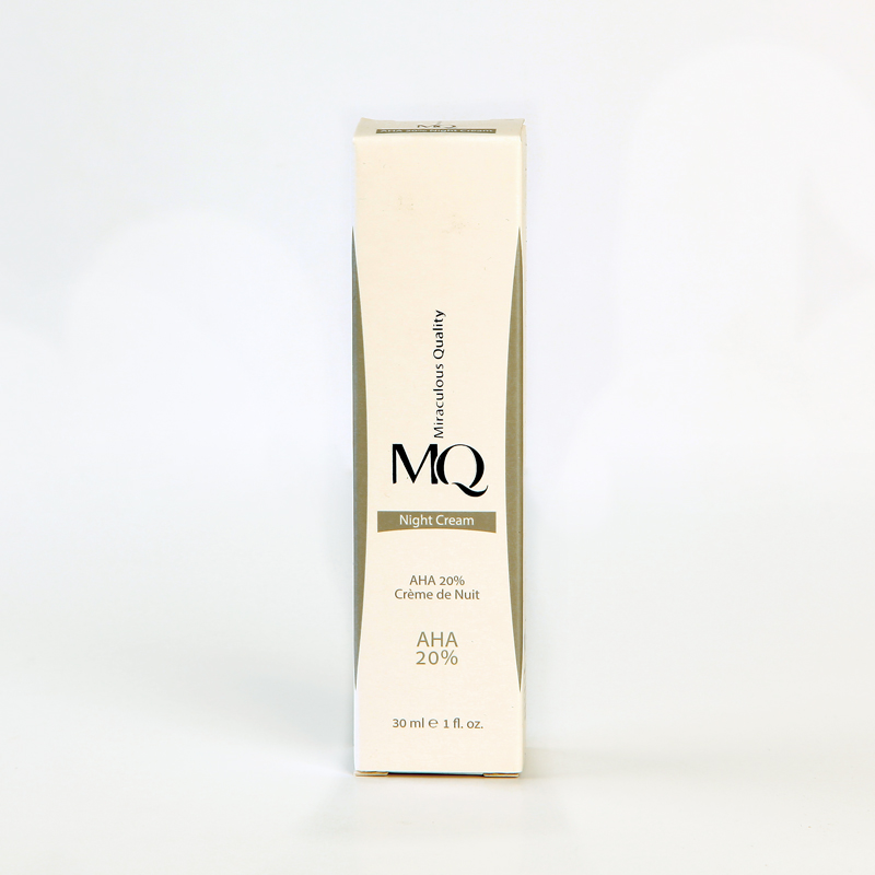 کرم شب لایه‌بردار قوی ام‌کیو MQ Night Cream AHA 20% حجم 30 میلی‌لیتر