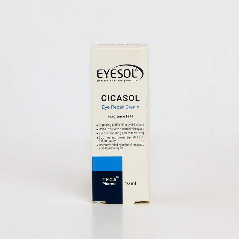 کرم ترمیم‌کننده پلک آی‌سول Cicasol – بدون عطر، مناسب ترمیم و بهبود زخم پلک (۱۰ میل)