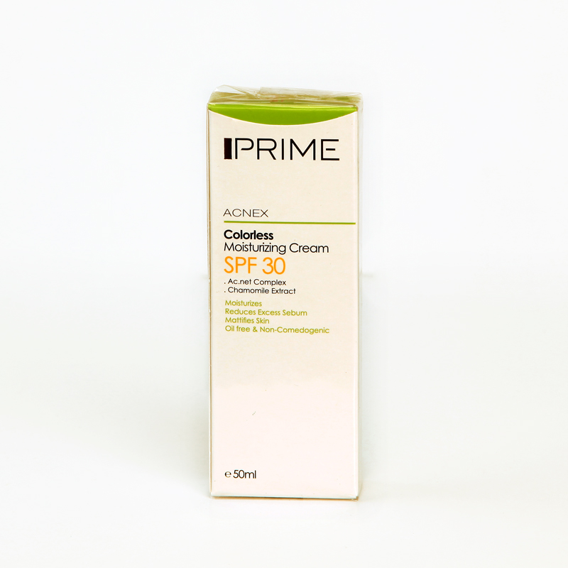 کرم مرطوب‌کننده بی‌رنگ ضدجوش پرایم Acnex SPF 30