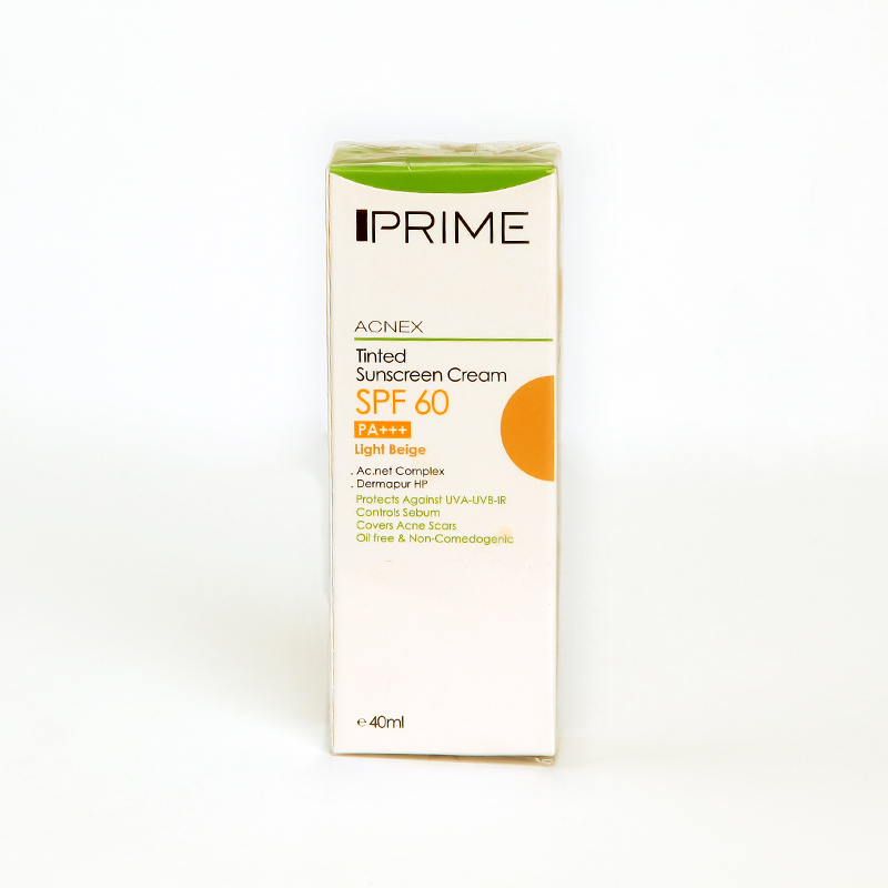 کرم ضدآفتاب رنگی ضدجوش پرایم Acnex SPF 60 – رنگ لایت بژ