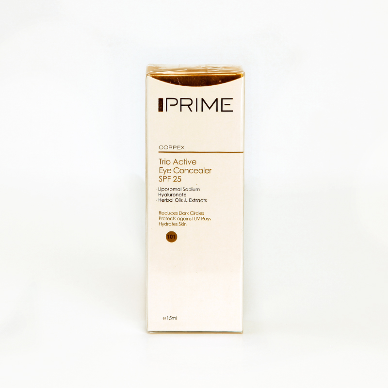 کانسیلر دور چشم سه‌کاره پرایم مدل Trio Active SPF 25 – شماره 101