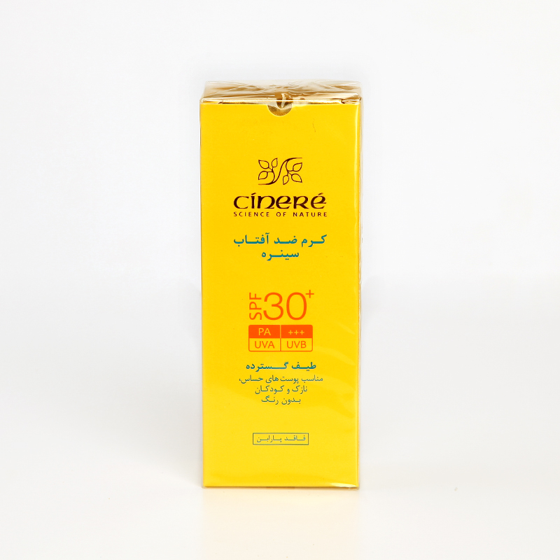 کرم ضدآفتاب سینره SPF 30+ – مناسب پوست‌های حساس و کودکان، بدون رنگ