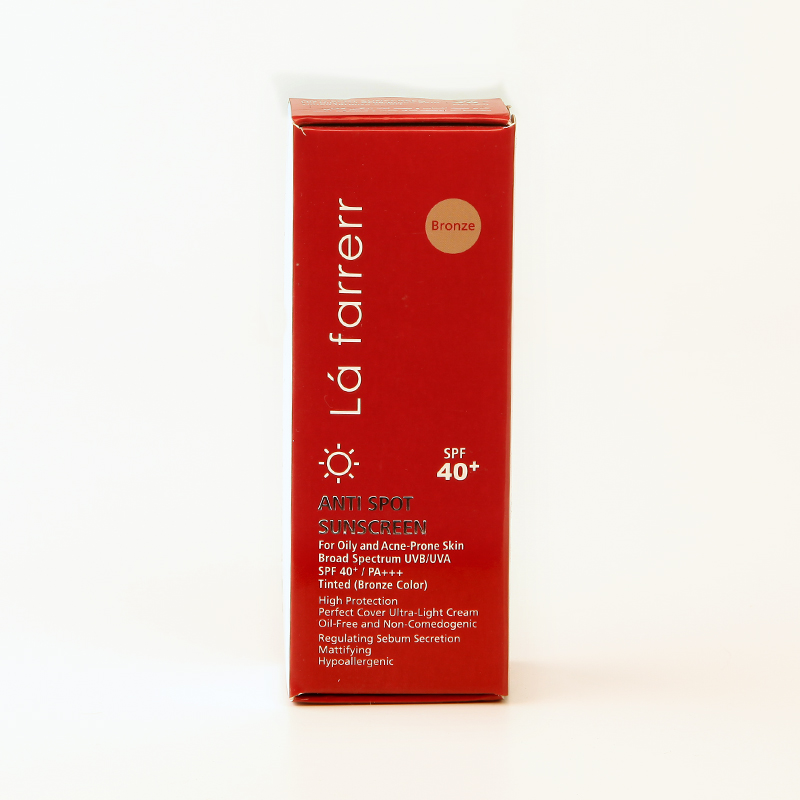 کرم ضدآفتاب ضدلک رنگی لافارر SPF 40+ مدل Bronze – مناسب پوست چرب و مستعد آکنه