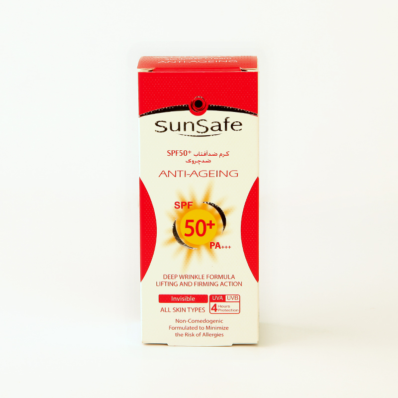 کرم ضدآفتاب ضدچروک سان‌سیف SPF 50+ – مناسب انواع پوست