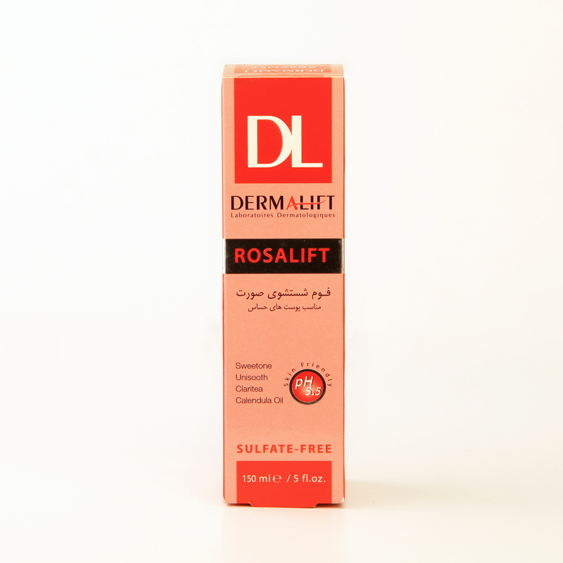 فوم شستشوی صورت درمالیفت ROSALIFT – فاقد سولفات، مخصوص پوست‌های حساس و مستعد قرمزی