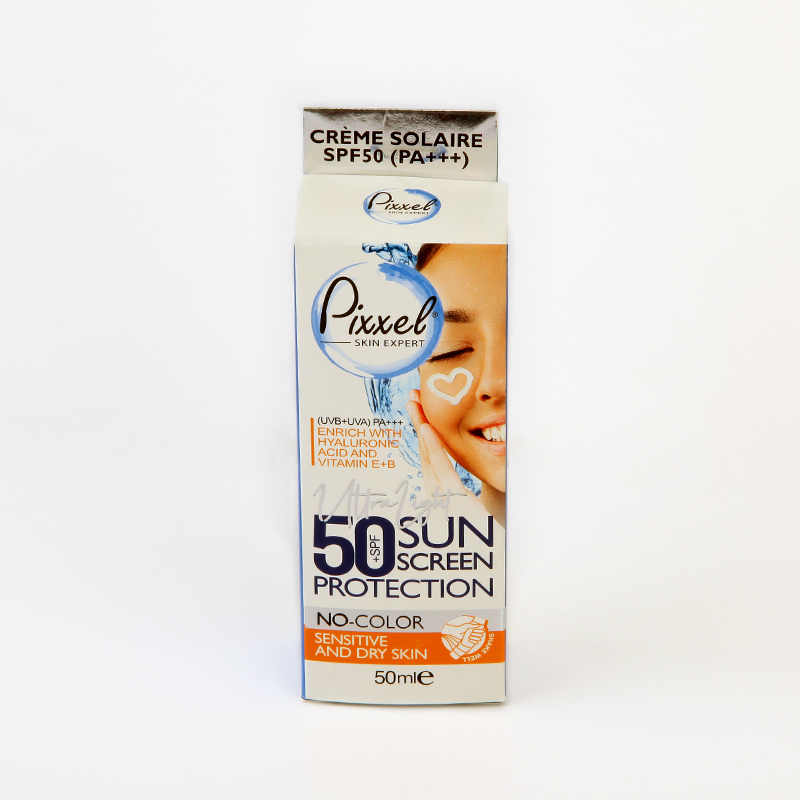 کرم ضدآفتاب پیکسل Pixxel SPF 50 بدون رنگ – مخصوص پوست‌های خشک و حساس