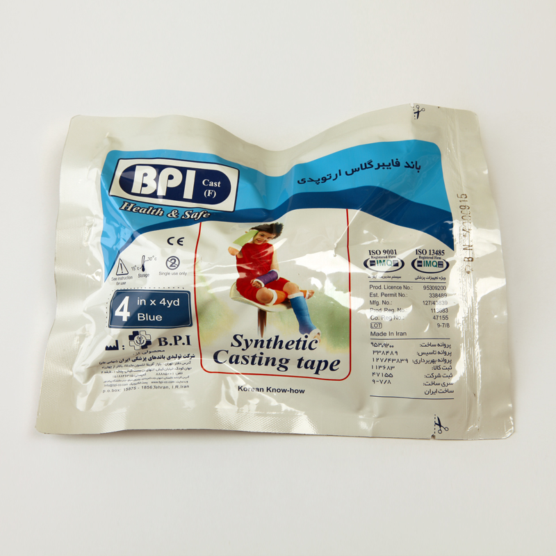 باند فایبرگلاس ارتوپدی BPI Cast (F) – اندازه ۴ اینچ × ۴ یارد، رنگ آبی