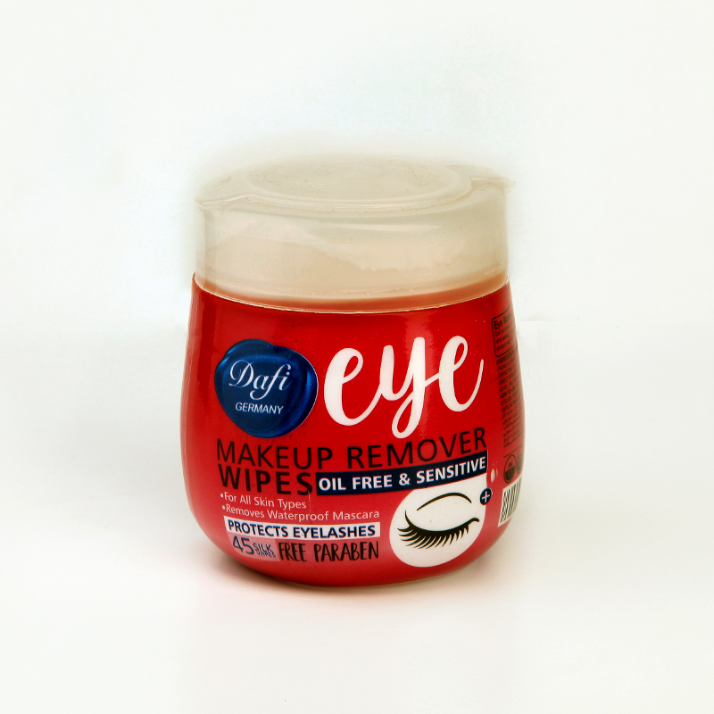 دستمال مرطوب پاک‌کننده آرایش چشم دافی Dafi Eye مخصوص چشم‌های حساس و بدون چربی – بسته قوطی‌ای