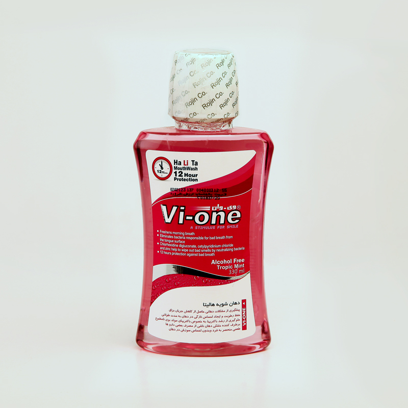 دهان‌شویه وی‌وان Vi-one مدل Tropic Mint بدون الکل – محافظت ۱۲ ساعته – حجم 330 میلی‌لیتر