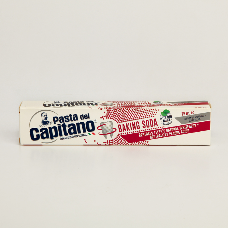 خمیر دندان پاستا دل کاپیتانو Pasta del Capitano مدل Baking Soda – سفیدکننده و ضدپلاک – حجم 75 میلی‌لیتر