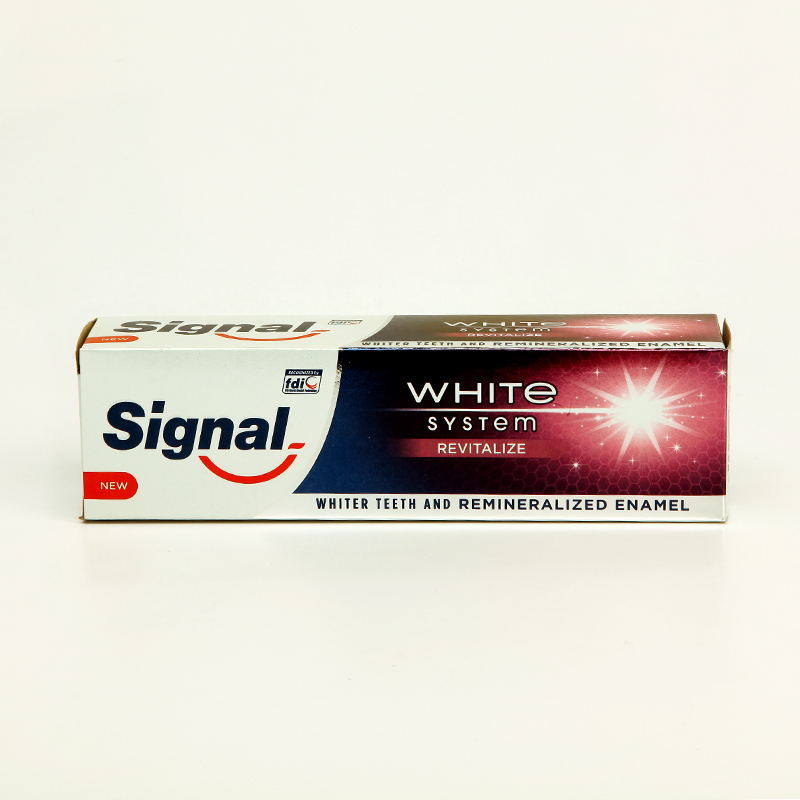 خمیردندان سیگنال Signal مدل White System Revitalize – سفیدکننده و بازسازنده مینای دندان