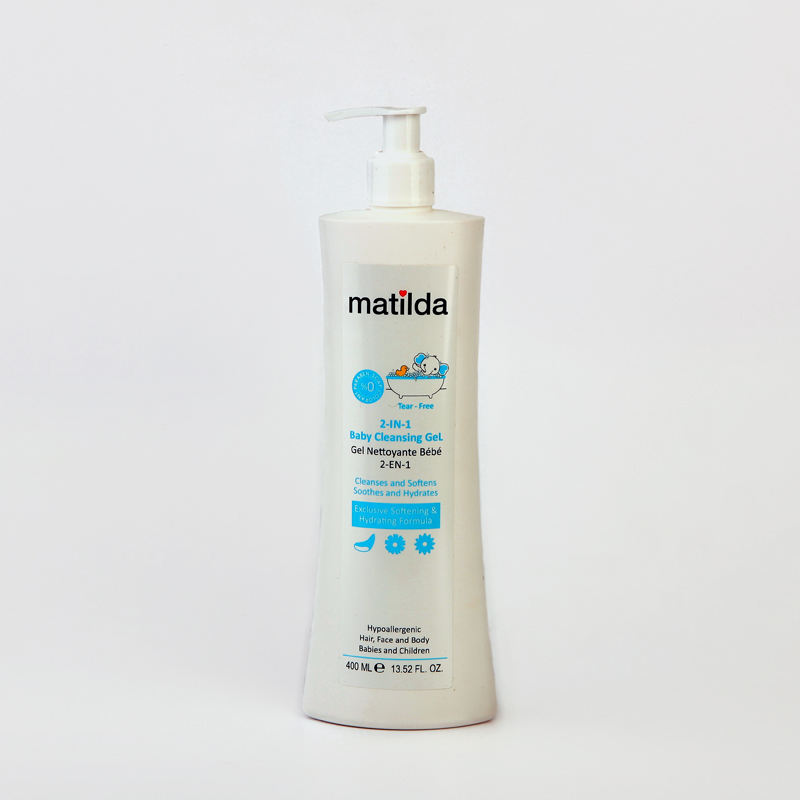 ژل شستشوی کودک ماتیلدا Matilda مدل 2 در 1 – مناسب مو، صورت و بدن (400 میل)