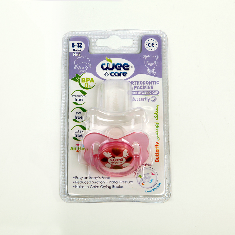 پستانک ارتودنسی وی‌کر Wee Care Orthodontic Pacifier مدل Butterfly (۶ تا ۱۲ ماه)