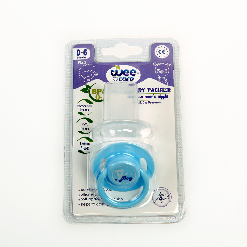 پستانک نوزاد وی‌کر Wee Care Cherry Pacifier مدل 0–6 ماه – طرح پسرانه (آبی)