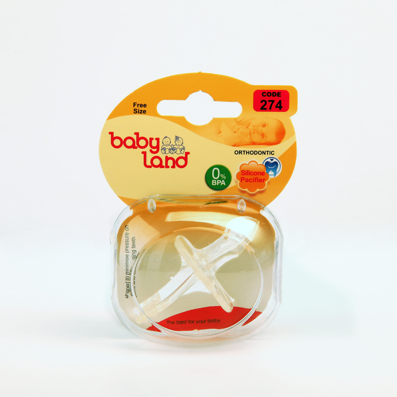 پستانک سیلیکونی بی‌بی‌لند (Baby Land) مدل Orthodontic کد 274 – Free Size – BPA Free