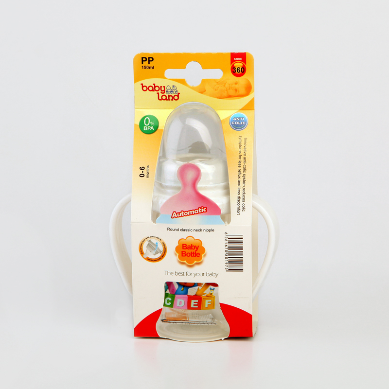 شیشه‌شیر بی‌بی‌لند Baby Land مدل 360 – 150 میلی‌لیتر – مناسب 0 تا 6 ماه