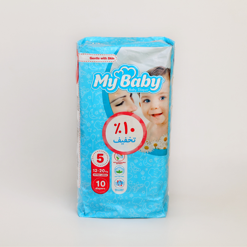 پوشک بچه مای‌بیبی MyBaby سایز 5 (Extra Large) – بسته 10 عددی