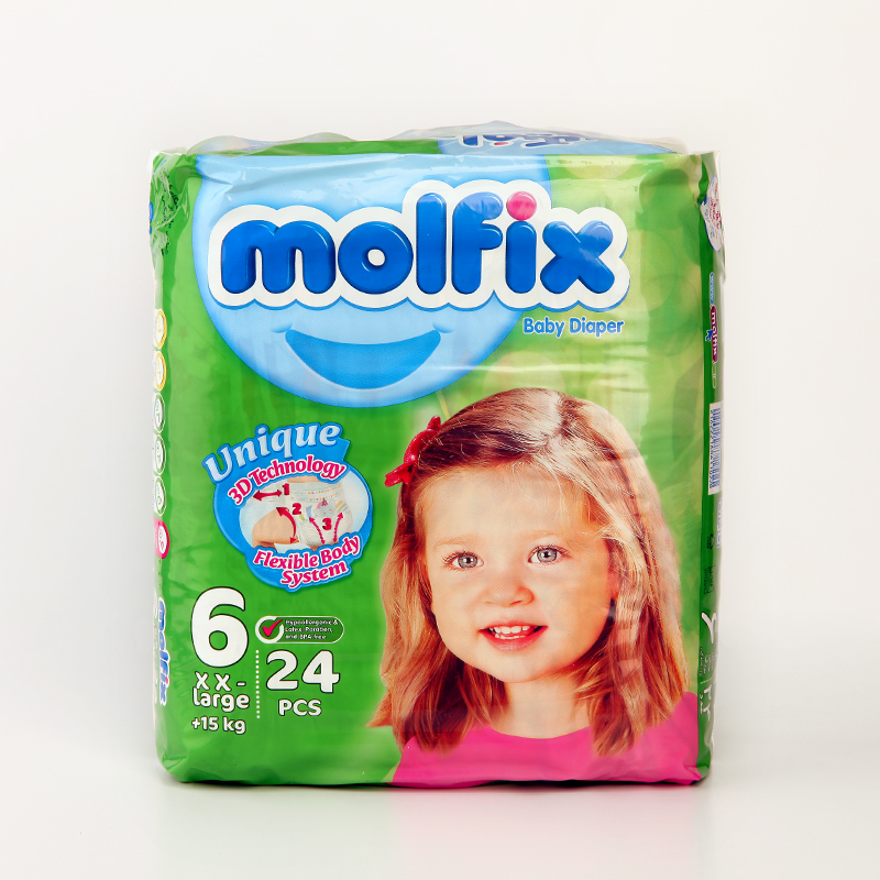 پوشک بچه مولفیکس Molfix سایز 6 (XX Large) – بسته 24 عددی