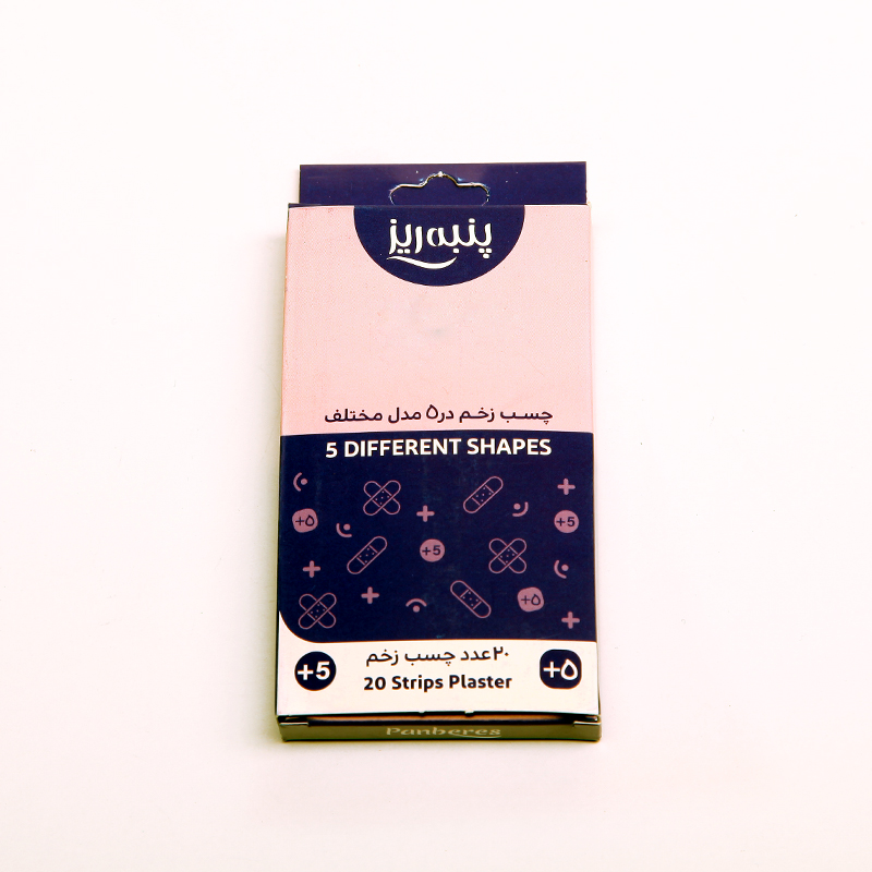 چسب زخم پنبه‌ریز Panberes – بسته ۲۰ عددی با ۵ مدل مختلف