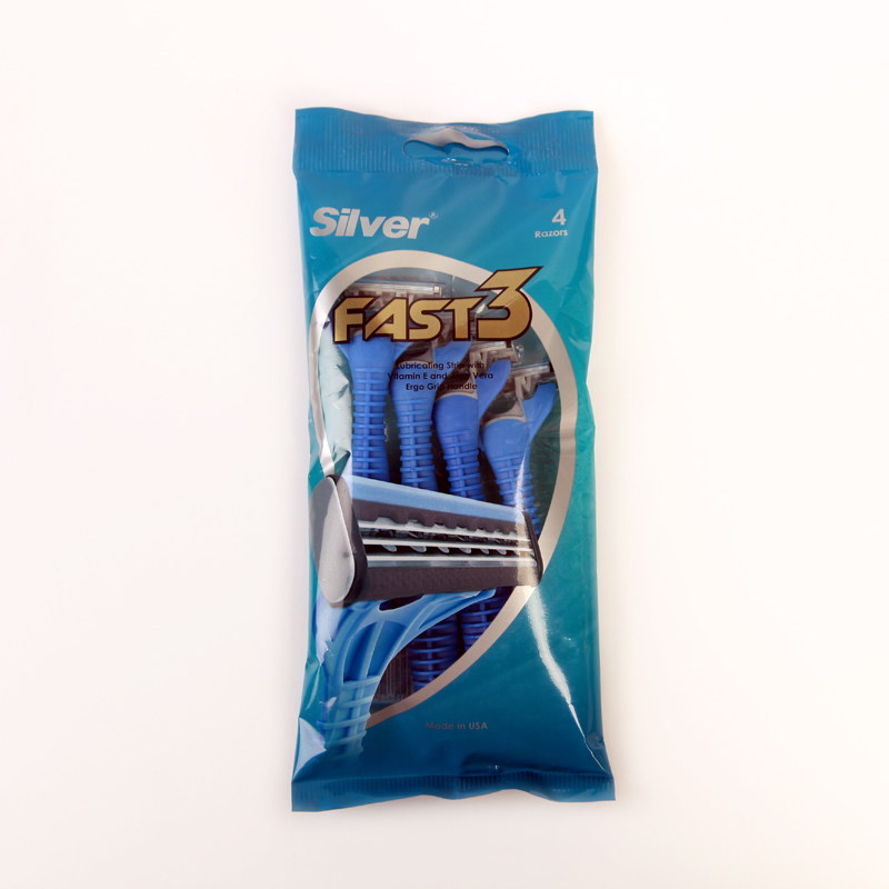 تیغ اصلاح مردانه سیلور مدل Fast 3 – سه‌تیغه، بسته ۴ عددی