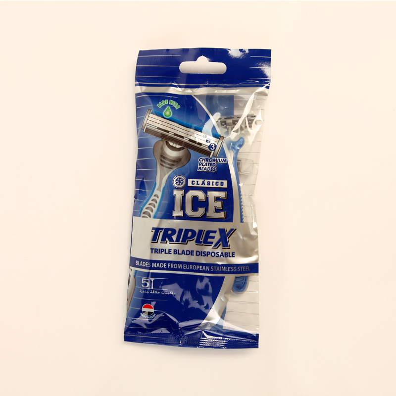 تیغ اصلاح مردانه آیس (ICE) مدل TripleX – سه‌تیغه، استیل اروپایی، بسته ۵ عددی