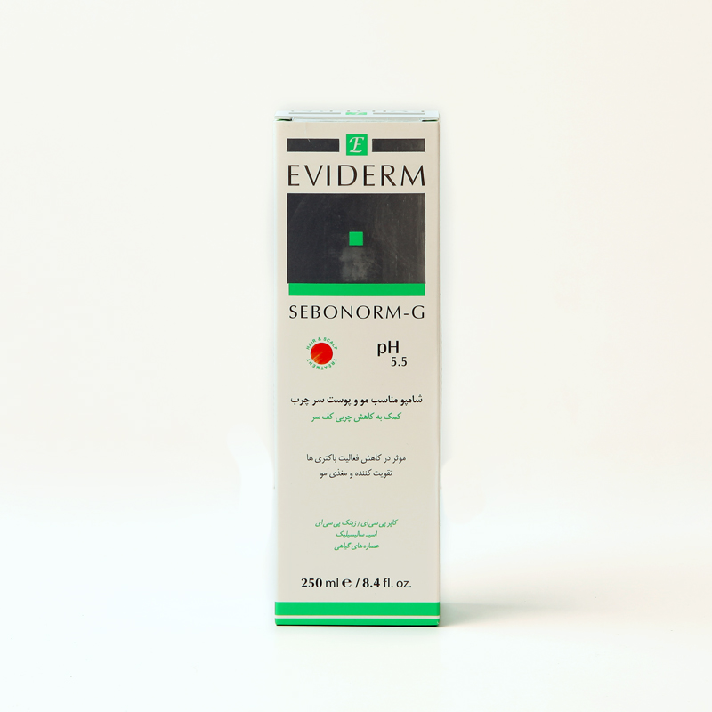 شامپو کنترل‌کننده چربی اویدرم مدل Sebonorm-G مناسب مو و پوست سر چرب (Eviderm Sebonorm-G Anti-Grease Shampoo)