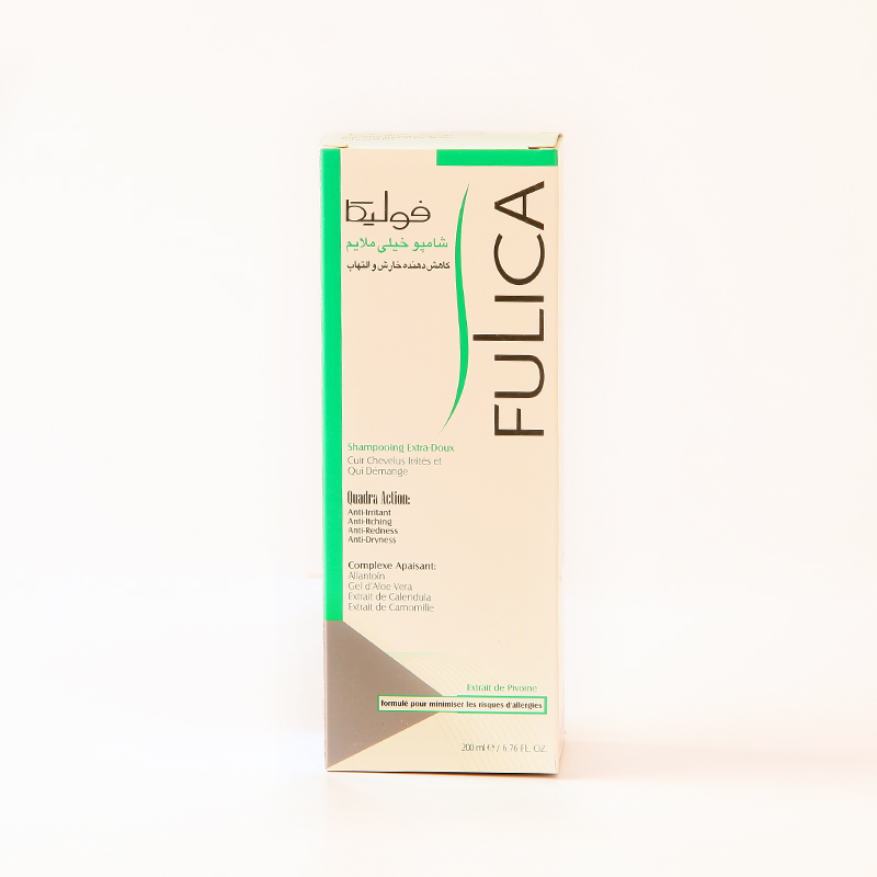 شامپو خیلی ملایم فولیکا مخصوص پوست سر حساس و ملتهب (Fulica Extra Doux Shampoo – Anti-Irritation & Soothing)