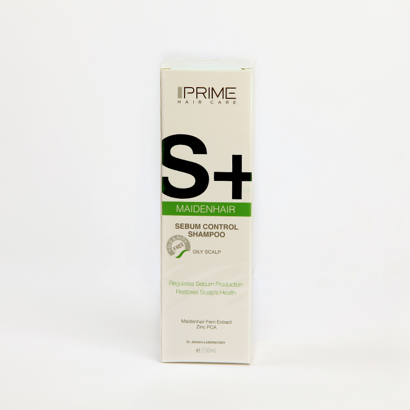 شامپو کنترل‌کننده چربی پرایم S+ مدل Maidenhair مخصوص پوست سر چرب – 250 میل