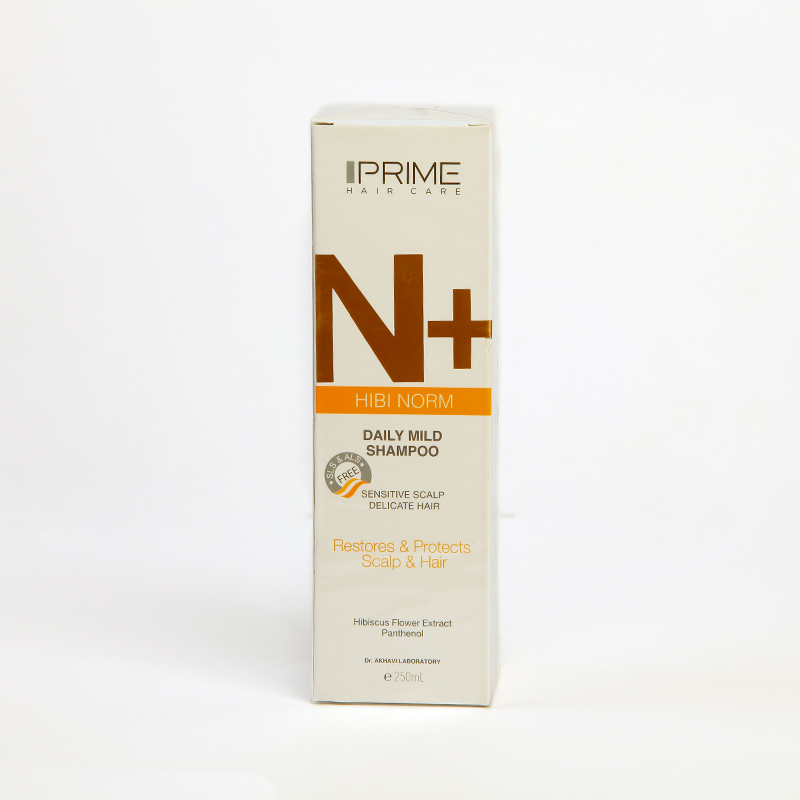شامپو روزانه ملایم پرایم N+ مدل Hibi Norm مخصوص پوست سر حساس و موهای نازک – 250 میل