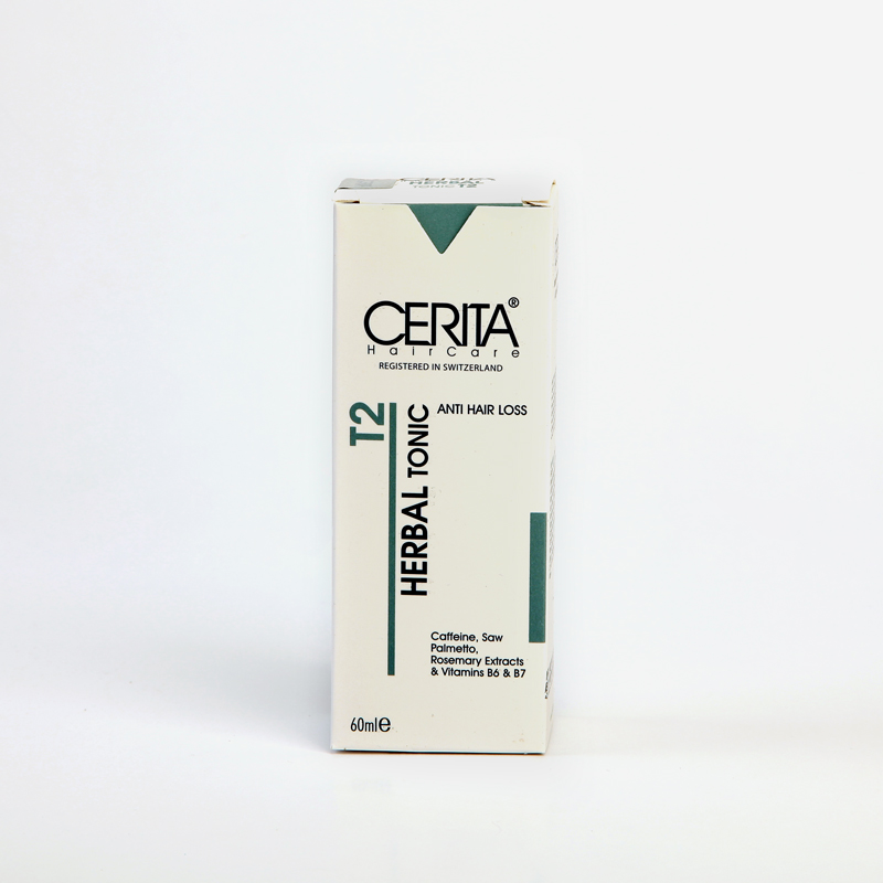 تونیک ضدریزش گیاهی سریتا مدل T2 حاوی کافئین و ساوپالمیتو – 60 میل