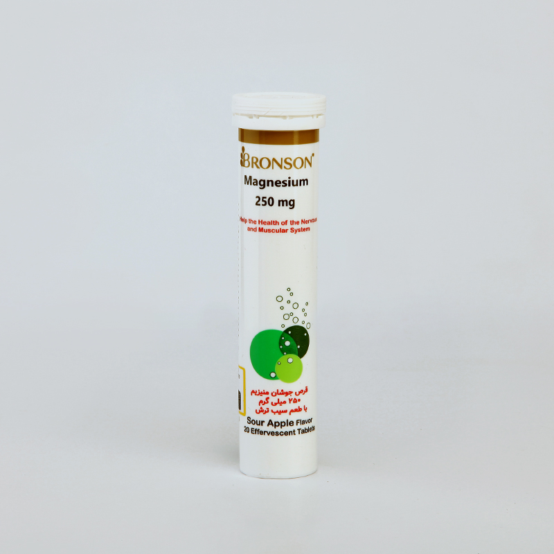 قرص جوشان منیزیم 250 برانسون (Bronson) – طعم سیب ترش