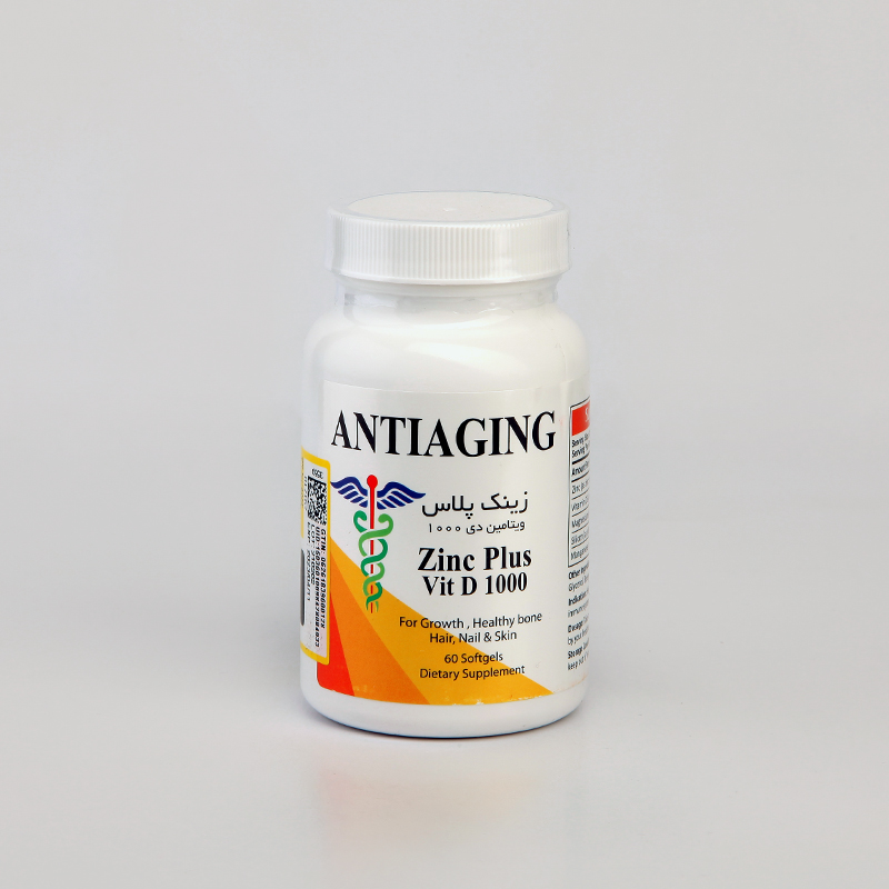 کپسول زینک پلاس ویتامین D3 1000 آنتی‌ایجینگ (Antiaging Zinc Plus Vit D)