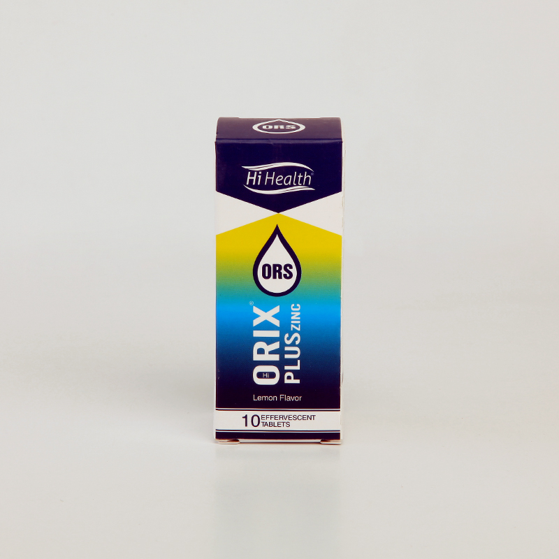 قرص جوشان ORIX Plus Zinc – محلول ORS با زینک، طعم لیمو (۱۰ عددی)