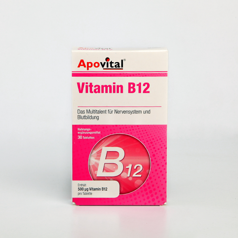قرص ویتامین B12 آپوویتال ۵۰۰ میکروگرم – تقویت انرژی، اعصاب و خون‌سازی (۳۰ عددی)