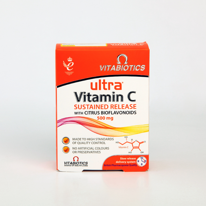 قرص ویتامین C ویتابیوتیکس ۵۰۰ میلی‌گرم – انتشار آهسته + بیوفلاونوئیدهای مرکبات