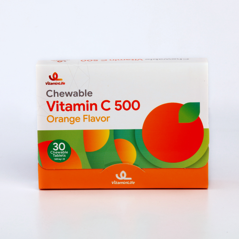 قرص جویدنی ویتامین C 500 ویتامین‌لایف با طعم پرتقال