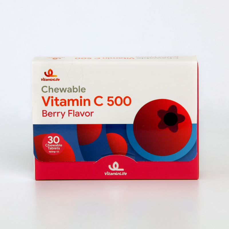 قرص جویدنی ویتامین C 500 ویتامین‌لایف با طعم بری