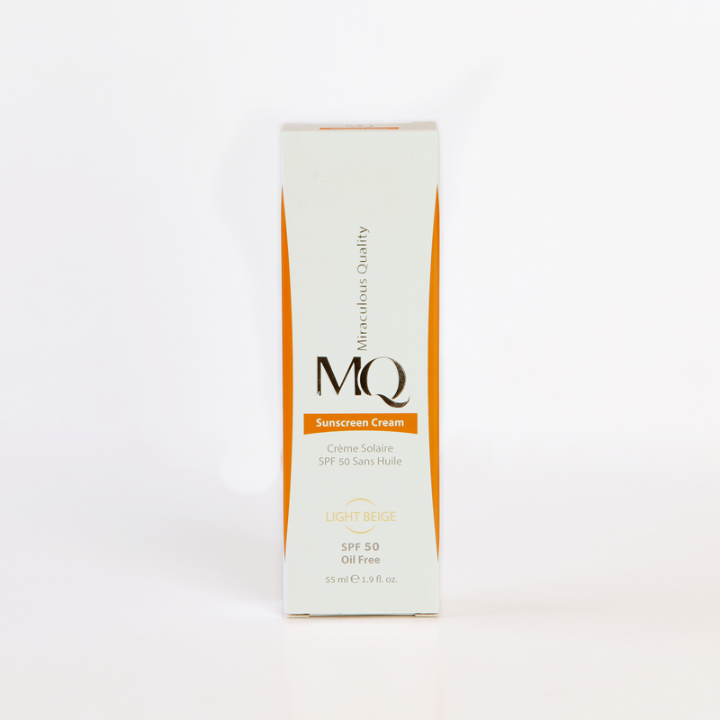 کرم ضدآفتاب رنگی MQ SPF50 فاقد چربی (Oil Free) با رنگ Light Beige