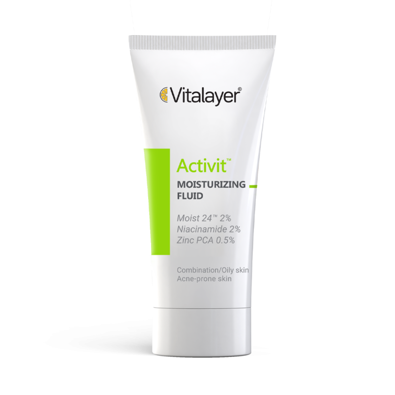 فلوئید آبرسان و مرطوب کننده پوست چرب Vitalayer Activit | حاوی نیاسینامید و Zinc PCA
