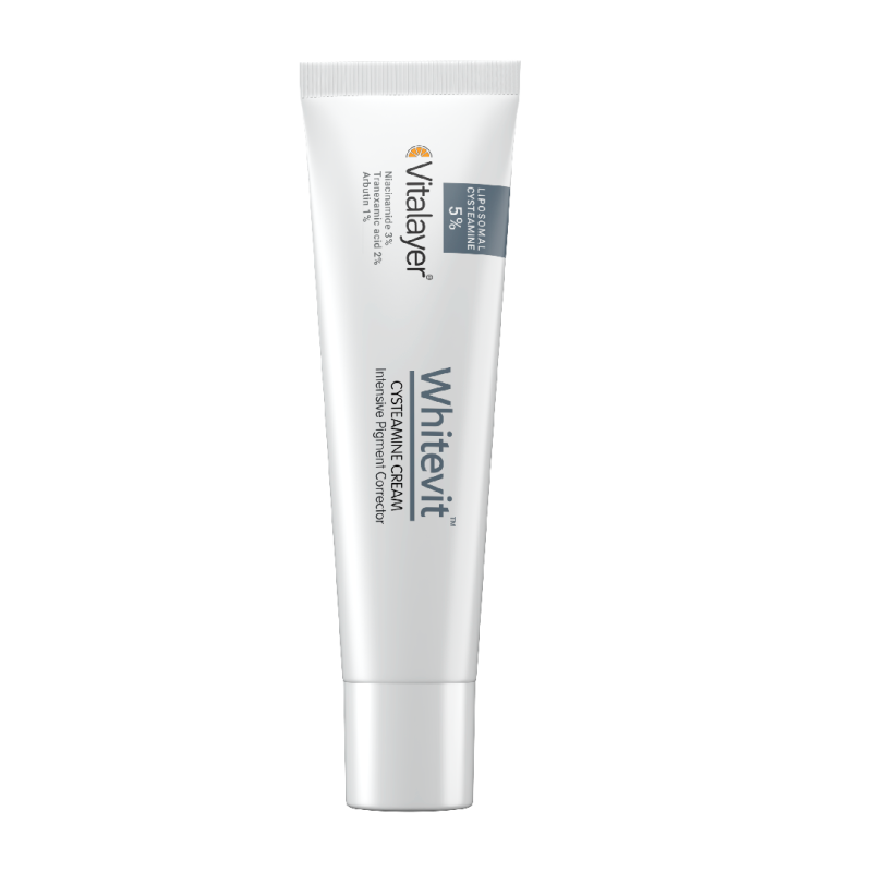 کرم ضد لک Whitevit Cysteamine Cream 5% ویتالیر | روشن‌کننده و اصلاح تیرگی پوست