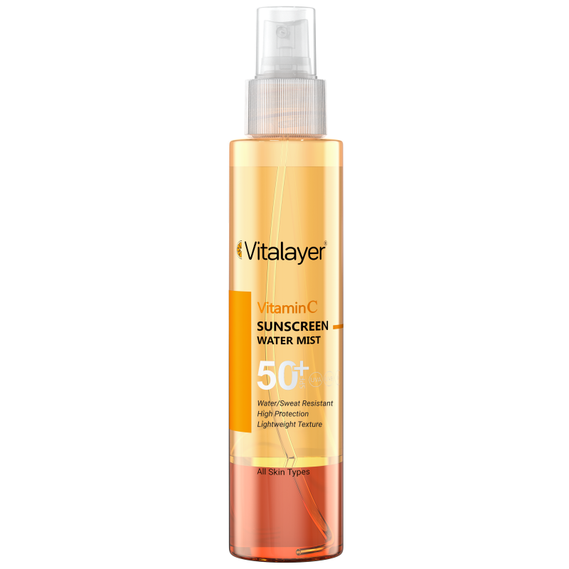 اسپری ضد آفتاب ویتامین C Vitalayer SPF50 | سان اسکرین واتر میست سبک و مقاوم در برابر تعریق