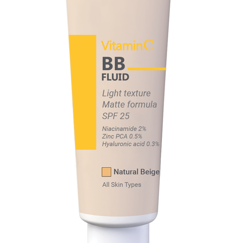 بی بی کرم ویتامین C ویتالیر Vitalayer رنگ Natural Beige حجم 40 میل | فلوئید BB مات با SPF 25