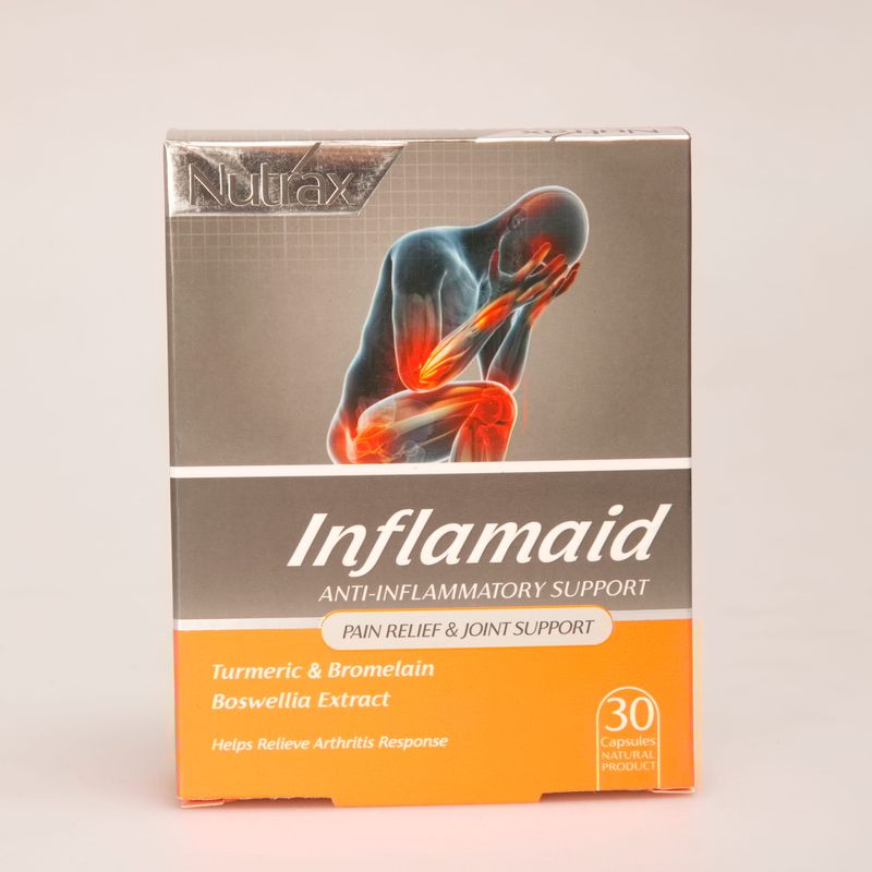 کپسول اینفلامید نوتراکس Nutrax Inflamaid | مکمل گیاهی ضد التهاب، کاهش درد مفاصل و عضلات
