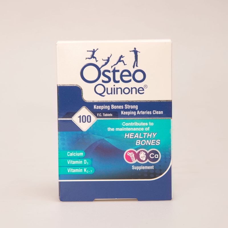 قرص Osteo Quinone | مکمل کلسیم، ویتامین D3 و K2-7 برای تقویت استخوان و سلامت قلب