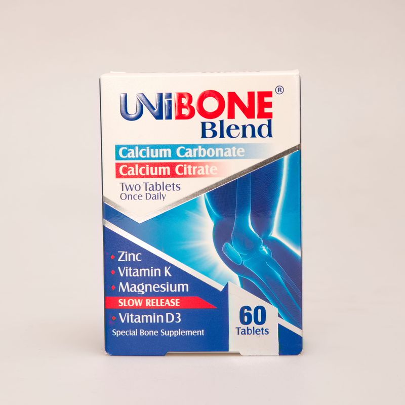 قرص UniBone Blend | مکمل کلسیم یونی بون بلند با ویتامین D3، K، منیزیم و زینک