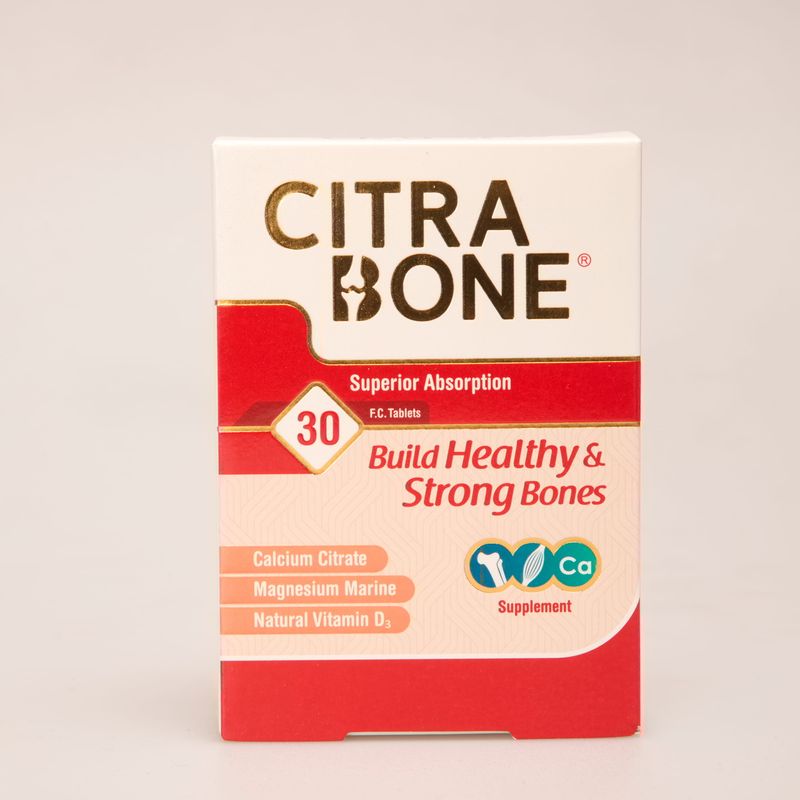 قرص CitraBone | کلسیم سیترات، منیزیم دریایی و ویتامین D3 برای سلامت استخوان و دندان