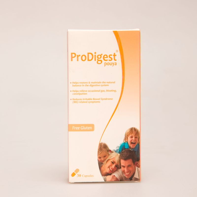 کپسول پرودایجست پویا ProDigest Pouya | پروبیوتیک تخصصی برای سلامت دستگاه گوارش و سندرم روده تحریک‌پذیر (IBS)