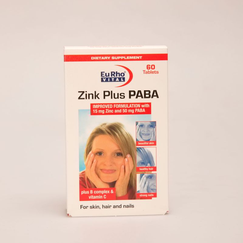 قرص Zink Plus PABA یوروویتال | زینک پلاس پابا برای پوست، مو و ناخن