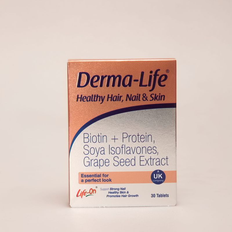 قرص درما لایف (Derma-Life) | مکمل تقویت مو، پوست و ناخن حاوی بیوتین و پروتئین
