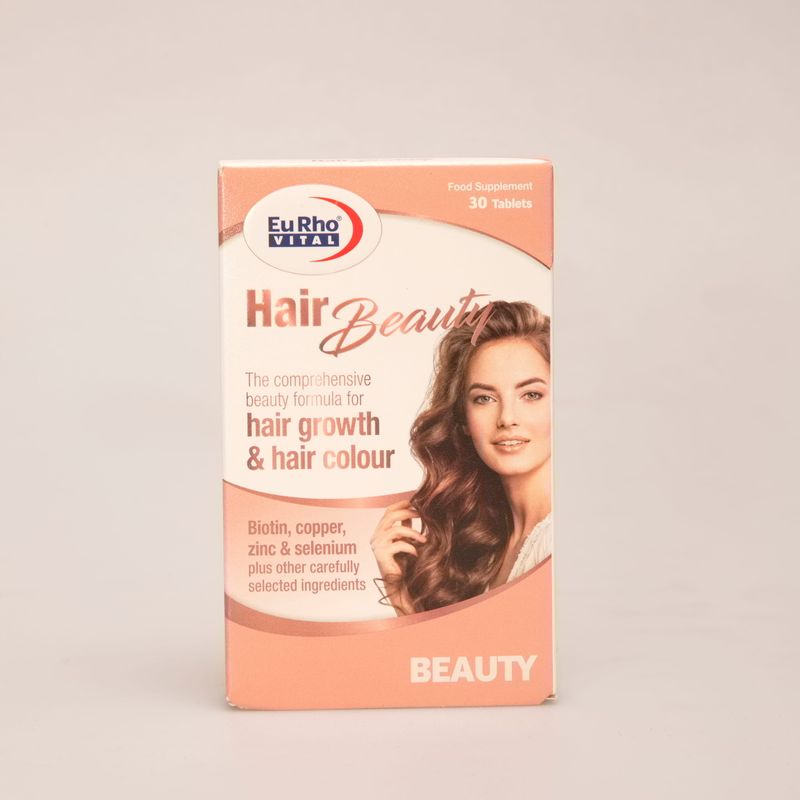 قرص Hair Beauty یوروویتال | مکمل تقویت رشد مو، حفظ رنگ مو و سلامت پوست و ناخن